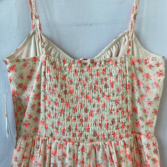 Tinseltown Floral Corset Tiered Mini Dress Junior S Orange Milkmaid Bustier NWT - Picture 4 of 13